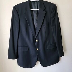 Brooks Brothers Brookease Classic Black Men's Wool Blazer